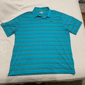 Under Armour Polo Shirt, Size 2XL, Green and Blue